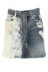 GIVENCHY GIVENCHY DISTRESSED DENIM SKIRT