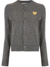 COMME DES GARÇONS PLAY LOGO-PATCH KNITTED CARDIGAN