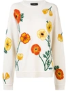 ALANUI POPPY-INTARSIA EMBROIDERED JUMPER