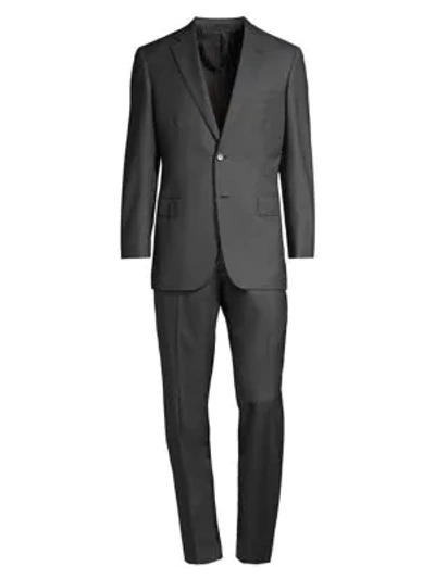 Brioni New Qr Wool Suit In Graphite