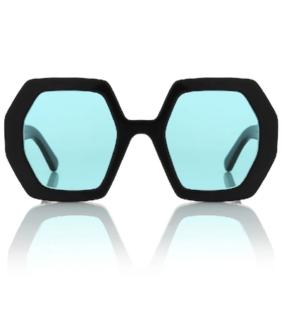 Gucci 55mm Oversized Octagon Sunglasses In Black