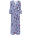Poupette St Barth Lucy Printed Midi Dress In Blue