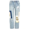 MONSE BLUE APPLIQUÉD STRAIGHT-LEG JEANS,3836750