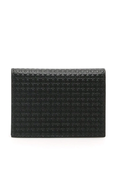 Ferragamo Gancini Micro Bi-fold Cardholder In Black