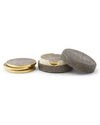 Aerin 4 Embossed Faux-shagreen Coasters In Chocolate