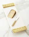 Michael Aram Palm Cheese Board With Spreader In Gold