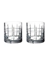 Orrefors Set Of 2 Street Double Old Fashioned Glasses In Clear