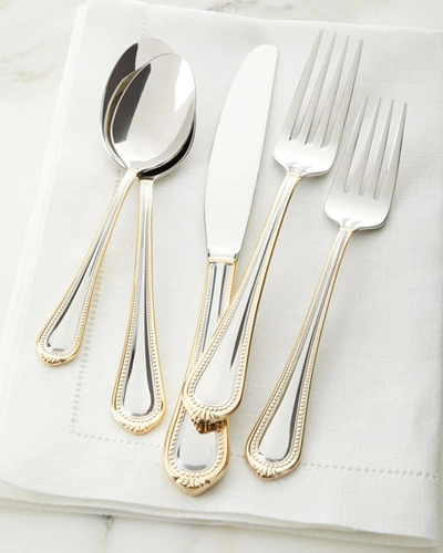 Mikasa 65-piece Gold Regent Bead Flatware Service In Silver