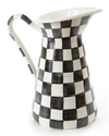 Mackenzie-childs Mackenzie Childs Courtly Check Medium Enameled Steel Practical Pitcher In Black