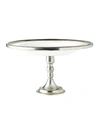 NEIMAN MARCUS LARGE CERAMIC & PEWTER PEDESTAL SERVER,PROD186510165