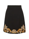 VERSACE EMBELLISHED CADY SILK A-LINE SKIRT,0400012522967