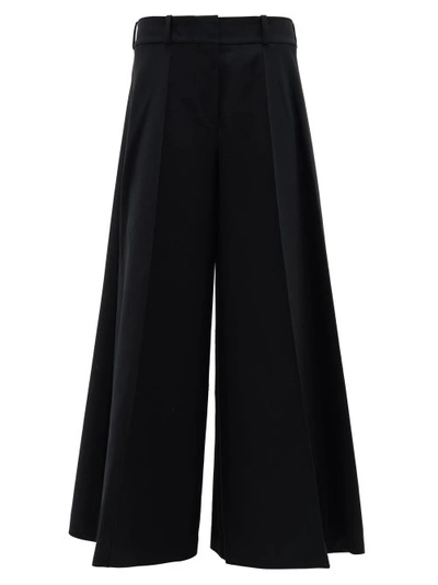 Khaite Selma High-rise Cotton Wide-leg Trousers In Black