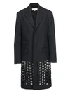 Maison Margiela Punched Hole Coat In Black | ModeSens