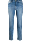 Frame Le Noveau Mid-rise Straight Leg Stretch Organic Denim Jeans In Blue