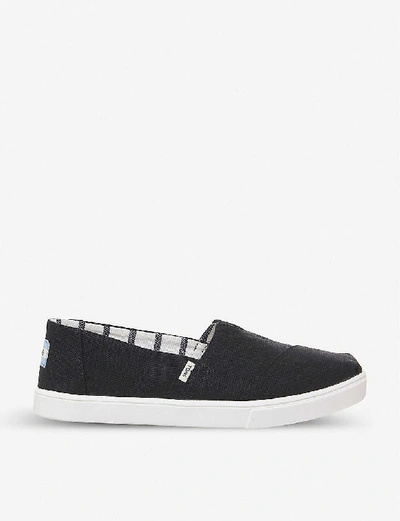 Toms Mens Black Heritage Alpargata Canvas Shoes 6