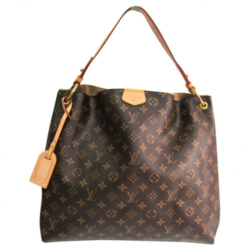 Pre-Owned Louis Vuitton Graceful Brown Cloth Handbag | ModeSens