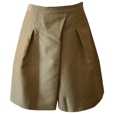 Pre-owned Alberta Ferretti Silk Mid-length Skirt In Beige