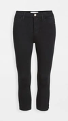 Frame Le High Pedal Pusher Cropped Skinny Jeans In Film Noir