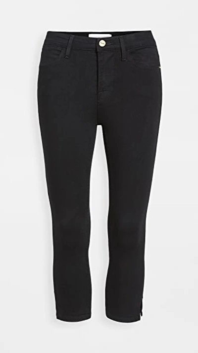 Frame Le High Pedal Pusher Cropped Skinny Jeans In Black