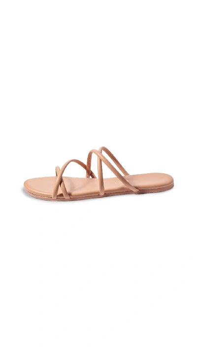 Tkees Sloan Leather Strappy Sandals In Beige