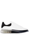 Alexander Mcqueen Exaggerated-sole Suede-trimmed Leather Sneakers In White