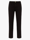 Frame Le Nouveau Cropped High-rise Straight-leg Jeans In Black