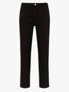 Frame Le Nouveau Cropped High-rise Straight-leg Jeans In Film Noir