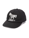 Moschino Teen Logo Swirl Print Cap In Black