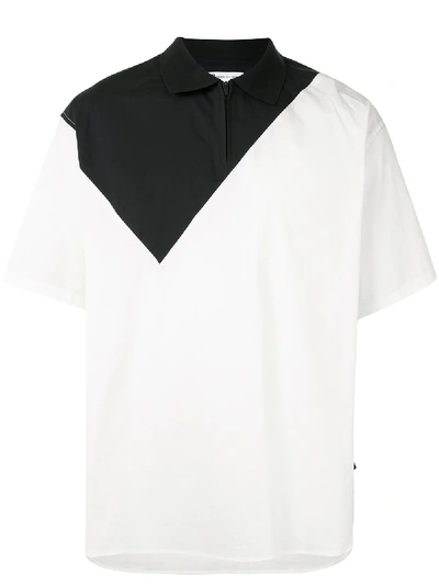 Y-3 Geometric Woven Polo Shirt In White