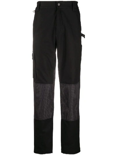 United Standard Contrasting Panel Trousers In Black