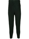 Issey Miyake Helio Ribbed Knit Trousers In Green
