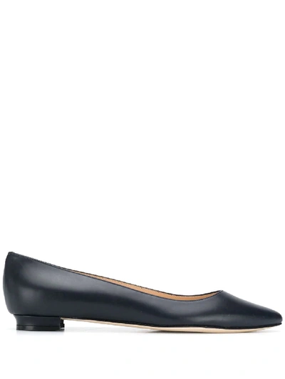 Manolo Blahnik Pointed Ballerina Shoes In Blue