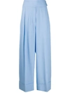 SARA BATTAGLIA CREPE WIDE-LEG TROUSERS