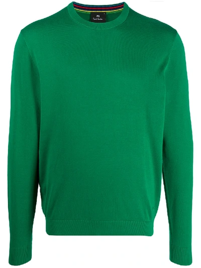 Ps By Paul Smith Long-sleeve Crewneck Jumper In Green