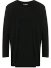 Yohji Yamamoto Plain Longline T-shirt In Black