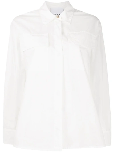 Erika Cavallini Asymmetric Hem Cotton Shirt In White