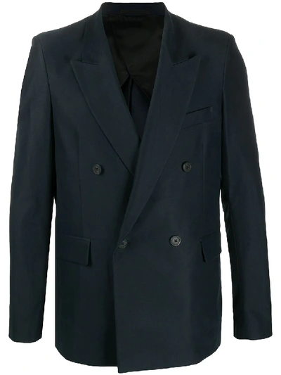 The Row Double-breasted Blazer In Blue