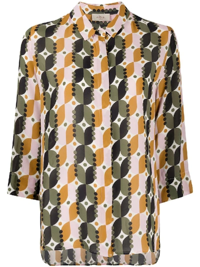 Altea Geometric Print Shirt In White