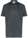 Sunspel Linen Blend Polo Shirt In Grey