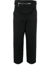 Neil Barrett Cropped Belt Bag Trousers In Black