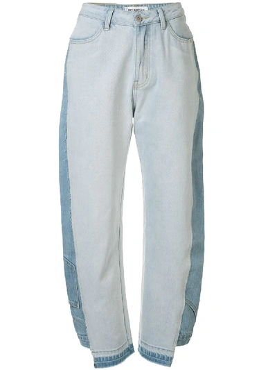 Ground Zero Denim Tapered Track Trousers In Blue