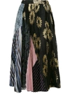 Biyan Miella Pleated Patchwork Skirt In Blue