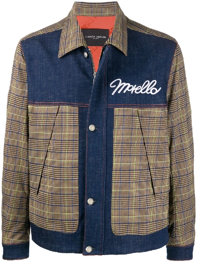 Frankie Morello Contrast Panel Shirt Jacket In Brown