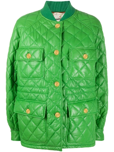 Gucci Quilted Jacket In Green
