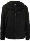 C.p. Company Drawstring Hooded Jacket In Black