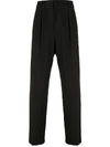 Valentino Side-stripe Wide-leg Tailored Trousers In Black