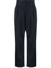 Valentino Logo Embroidered Technical Trousers In Blue