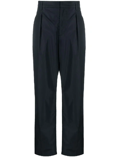 Valentino Logo Embroidered Technical Trousers In Blue