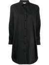 Moschino Long-line Long-sleeve Shirt In Black
