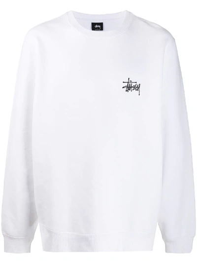 Stussy Oversized Logo-print Sweatshirt In White